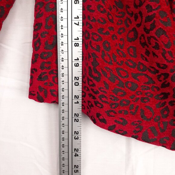 Molly & Max Red & Black Leopard Print Zip-Up Womens Blazer Jacket‎ 1X - Picture 7 of 10